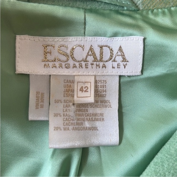 Escada Margaretha Ley Orange & Green Plaid Cashmere Wool Shirt Jacket - Picture 6 of 13